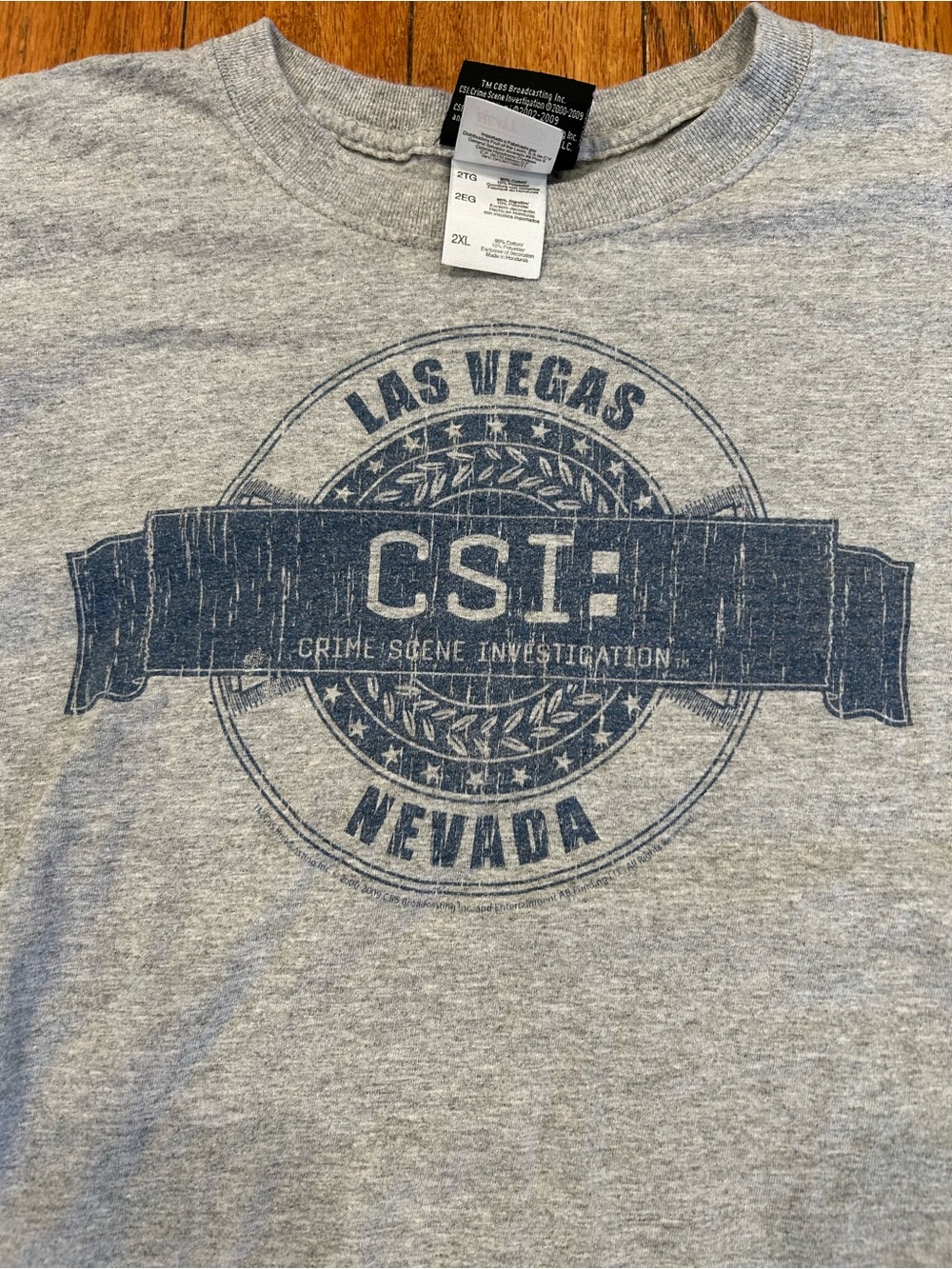 Vintage CSI Crime Scene Investigation T Shirt Mens 2XL Gray Las Vegas Nevada CBS - Picture 3 of 10